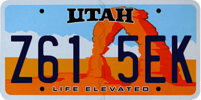 UT license plate Z615EK