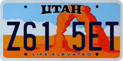 UT license plate Z615ET