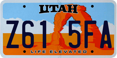 UT license plate Z615FA