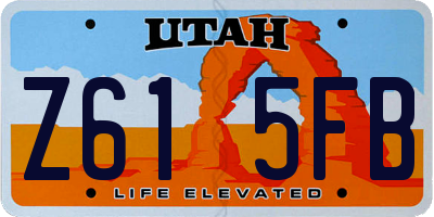 UT license plate Z615FB