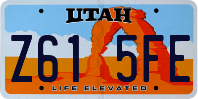 UT license plate Z615FE