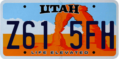 UT license plate Z615FH