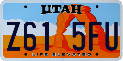 UT license plate Z615FU
