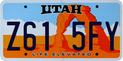 UT license plate Z615FY