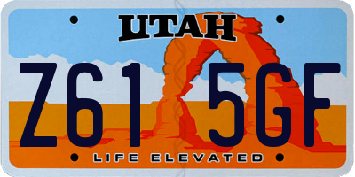 UT license plate Z615GF