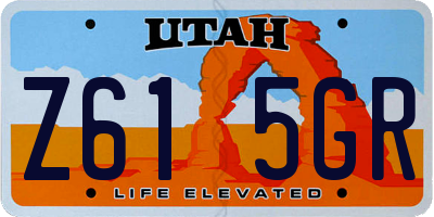 UT license plate Z615GR