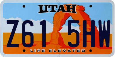 UT license plate Z615HW
