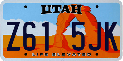 UT license plate Z615JK