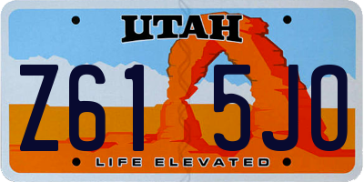 UT license plate Z615JO