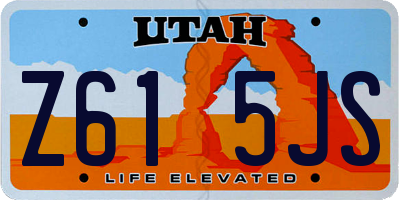 UT license plate Z615JS