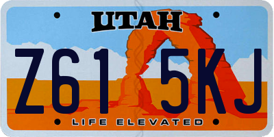 UT license plate Z615KJ