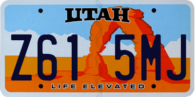 UT license plate Z615MJ