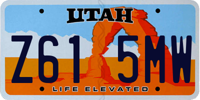 UT license plate Z615MW