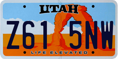 UT license plate Z615NW
