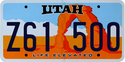 UT license plate Z615OO