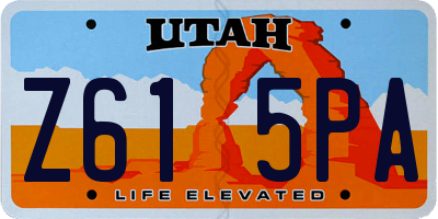 UT license plate Z615PA