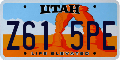 UT license plate Z615PE