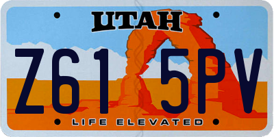 UT license plate Z615PV