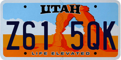 UT license plate Z615QK