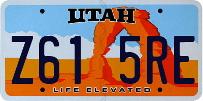 UT license plate Z615RE