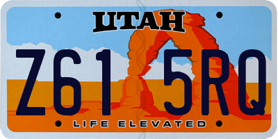 UT license plate Z615RQ