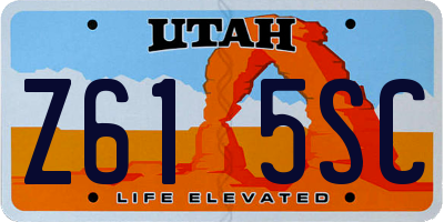 UT license plate Z615SC