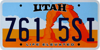 UT license plate Z615SI