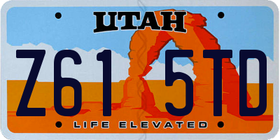 UT license plate Z615TD