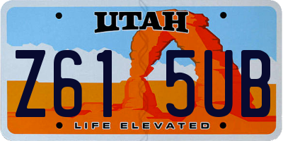 UT license plate Z615UB