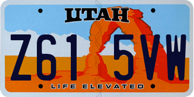 UT license plate Z615VW