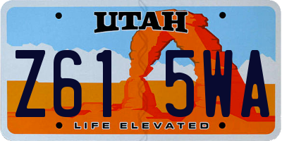 UT license plate Z615WA