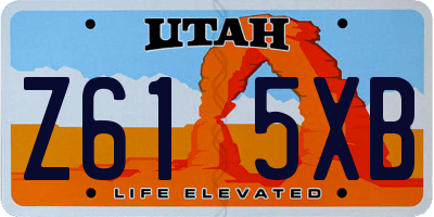 UT license plate Z615XB
