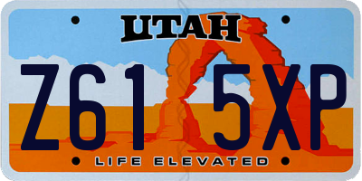UT license plate Z615XP