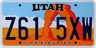 UT license plate Z615XW
