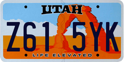 UT license plate Z615YK