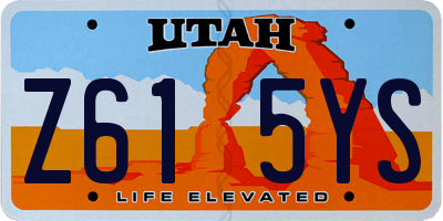 UT license plate Z615YS