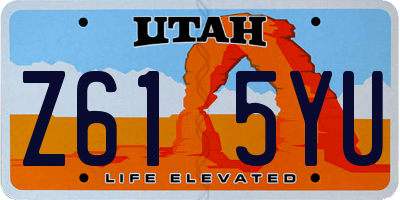 UT license plate Z615YU