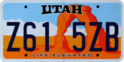 UT license plate Z615ZB