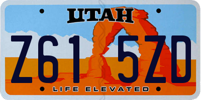 UT license plate Z615ZD