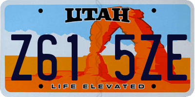 UT license plate Z615ZE