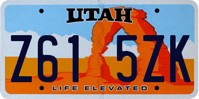 UT license plate Z615ZK