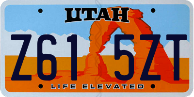 UT license plate Z615ZT