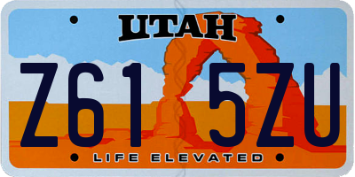 UT license plate Z615ZU