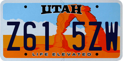UT license plate Z615ZW