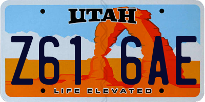 UT license plate Z616AE