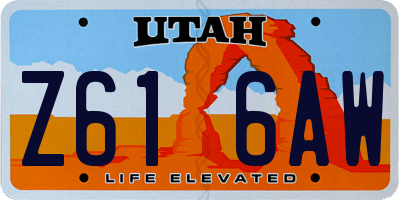 UT license plate Z616AW