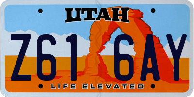 UT license plate Z616AY