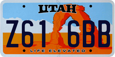 UT license plate Z616BB