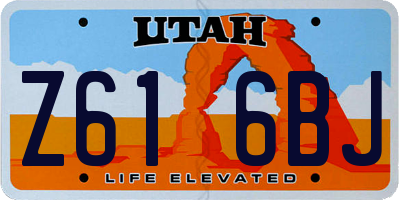 UT license plate Z616BJ