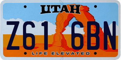 UT license plate Z616BN